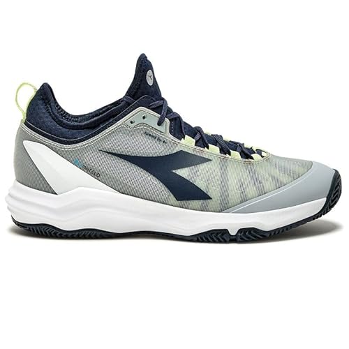 Diadora Speed Blushield Fly 4 Plus Clay Herren-Tennisschuh, Grau/Pageant Blue, 47 EU von Diadora