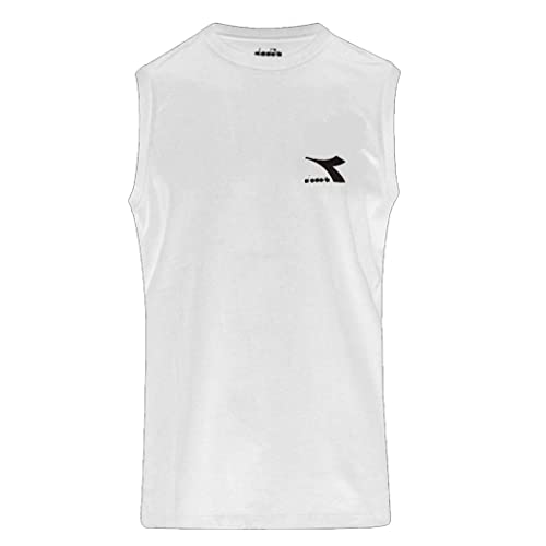 DIADORA T-Shirt SL Core 102.179758 ärmelloses Tanktop für Herren aus Baumwolle, Optical White, Large von Diadora