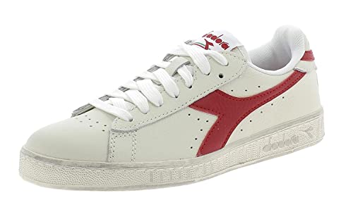 Diadora Unisex Game L Low Waxed Gymnastikschuh, White/Red Pepper, 38.5 EU von Diadora