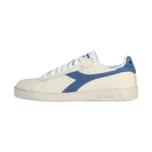 Diadora Unisex Game L Low Waxed Suede Pop Gymnastikschuh, Weiß Blue Bleached Denim, 36 EU von Diadora