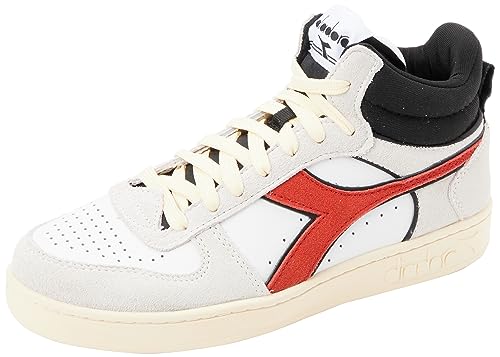 Diadora Unisex Magic Basket Demi Cut Suede Leder Gymnastikschuh, White Ferrari Red Italy, 36 EU von Diadora