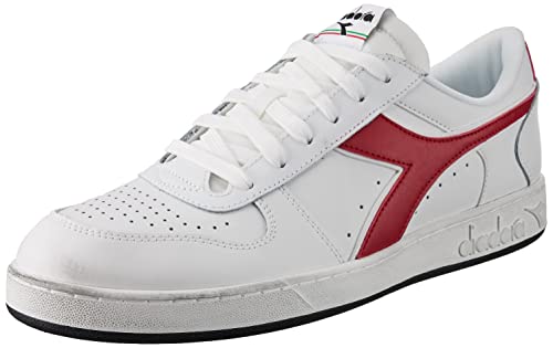 Diadora Unisex Magic Basket Low Icona Gymnastikschuh, White/Chili Pepper, 36.5 EU von Diadora