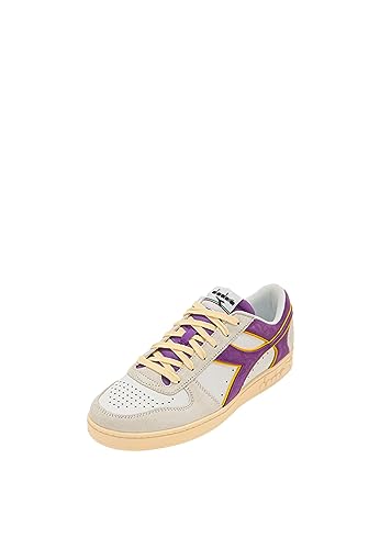 Diadora Unisex Magic Basket Low Suede Leather Gymnastikschuh, White/DEEP Lavander Violet, 45.5 EU von Diadora