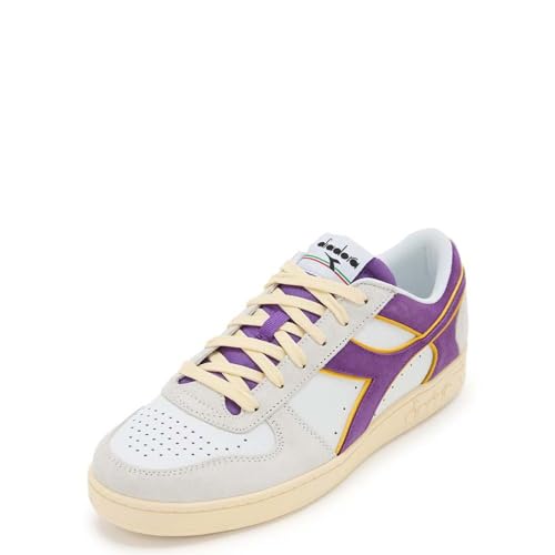 Diadora Unisex Magic Basket Low Suede Leather Gymnastikschuh, White Deep Lavander Violet, 41 EU von Diadora