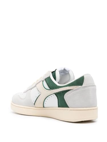 Diadora Unisex Magic Basket Low Suede Leder Gymnastikschuh, Weiß Blattgrün, 44.5 EU von Diadora