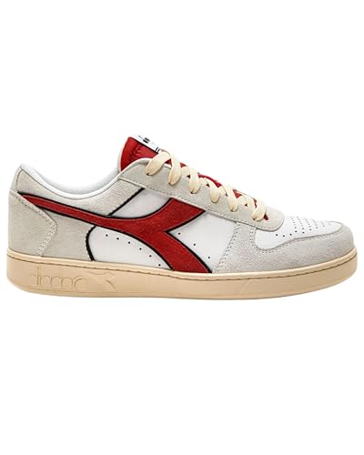 Diadora Unisex Magic Basket Low Suede Leder Gymnastikschuh, White Ferrari Red Italy, 36 EU von Diadora