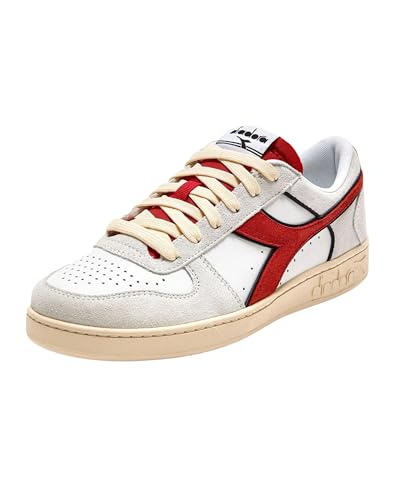 Diadora Unisex Magic Basket Low Suede Leder Gymnastikschuh, White Ferrari Red Italy, 37 EU von Diadora