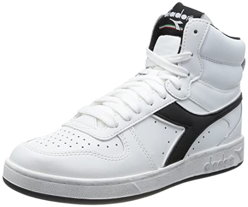 Diadora Unisex Magic Basket Mid Icona Gymnastikschuh, Weiß und Schwarz, 45 EU von Diadora