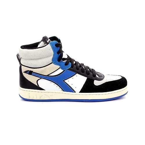Diadora Unisex Magic Basket Mid Twin Gymnastikschuh, Weiß Royal Black, 44.5 EU von Diadora