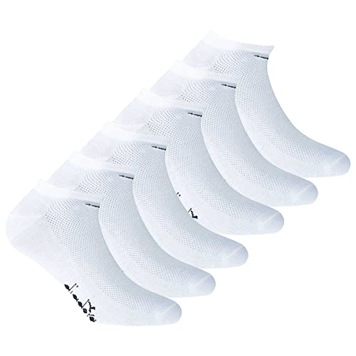 Diadora Unisex Sneaker Socken, 6er Pack - Socken, Mercerisierte Baumwolle, Logo, einfarbig Weiß 39-42 von Diadora