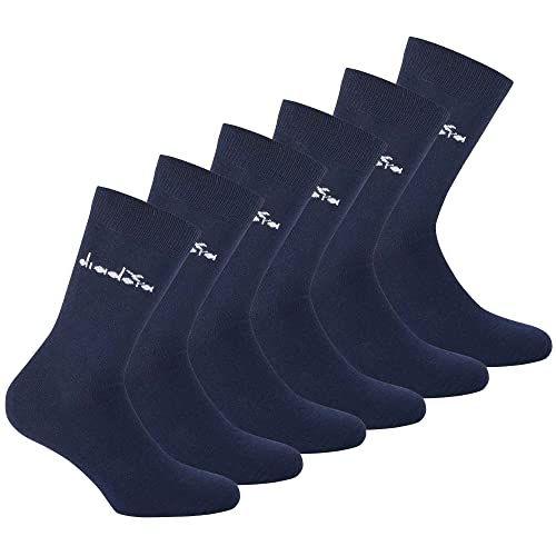 Diadora Unisex Socken, 6er Pack - Sportsocken, Baumwolle, Logo, einfarbig Dunkelblau 43-46 von Diadora