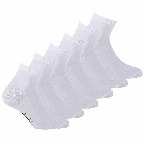 Diadora Unisex Socken, 6er Pack - Sportsocken, Baumwolle, Mehrfachpackung, Logo, einfarbig Weiß 39-42 von Diadora