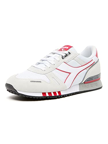 Diadora Unisex Titan Niedrige Sportschuhe, Weiß/Rot, 45 EU von Diadora