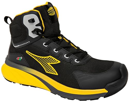 Diadora Utility Vortex da2 Mid S3S SC SR HRO ESD, Unisex-Arbeitsschuhe, C0401 Schwarz Gelb Utility, 41 EU von Diadora