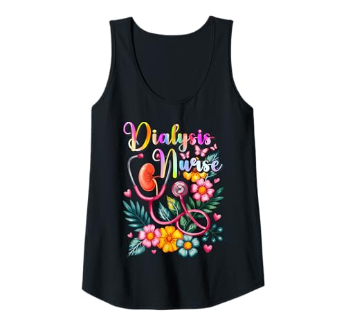 Damen Dialyse Krankenschwester Nephrologie Herz Techniker Humor Medizin Tank Top von Dialysis Nurse Teal Heartbeat Medical Humor Gifts