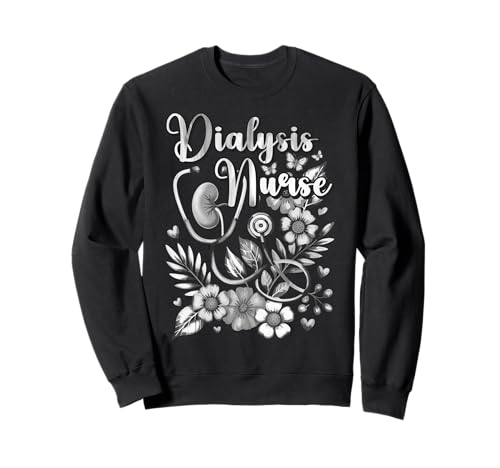 Dialyse Krankenschwester Aesthetic Shirt - Frauen Medizinischer Humor Sweatshirt von Dialysis Nurse Teal Heartbeat Medical Humor Gifts