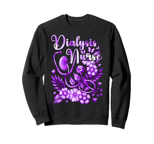 Süßes Dialyse-Krankenschwester Shirt für Damen - Nephrologie Humor Sweatshirt von Dialysis Nurse Teal Heartbeat Medical Humor Gifts