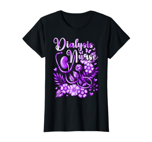 Süßes Dialyse-Krankenschwester Shirt für Damen - Nephrologie Humor T-Shirt von Dialysis Nurse Teal Heartbeat Medical Humor Gifts