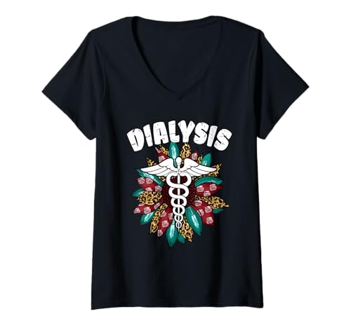 Damen Dialyse-Krankenschwester für Männer Frauen Nieren-Nephrologie Krankenpflege T-Shirt mit V-Ausschnitt Damen Dialyse-Krankenschwester für Männer Frauen Nieren-Nephrologie Krankenpflege T-Shirt mit V-Ausschnitt von Dialysis Nurse
