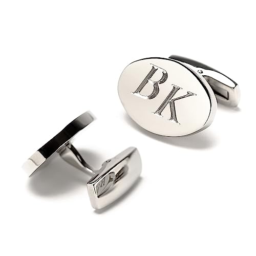 diamandi Manschettenknöpfe mit Gravur | Edelstahl | persönlichen Text gravieren lassen | oval | Schmuck für Herren | aus Berlin (oval) von Diamandi