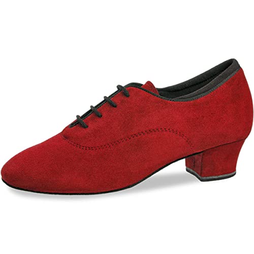 Diamant Damen Tanzschuhe 140-034-523-A - Veloursleder Rot - Normal - 3,7 cm Cuban - Größe: UK 6,5 von Diamant