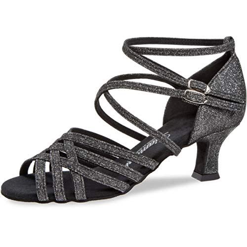 Diamant TANZSCHUHMANUFAKTUR Damen 108-036-519 Tanzschuh, Schwarz Silber, 42 EU Schmal von Diamant