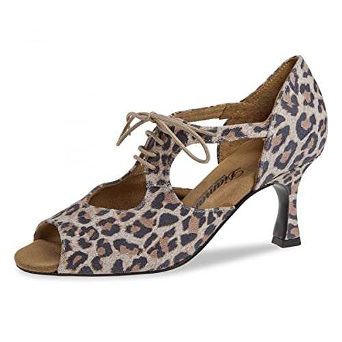 Diamant Damen Tanzschuhe 190-087-329-V - Veloursleder Leopard - 6,5 cm Flare - VarioSpin Sohle - Größe: UK 8,5 von Diamant