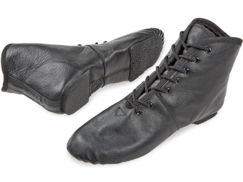 Diamant TANZSCHUHMANUFAKTUR Gardestiefel in schwarz Leder mit geteilter Gummisohle Turniertauglicher Garde-, Show- & Jazztanzstiefel (Schwarz, EU Schuhgrößensystem, Erwachsene, Numerisch, M, 34) von Diamant TANZSCHUHMANUFAKTUR
