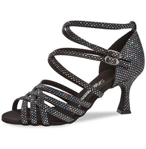 Diamant TANZSCHUHMANUFAKTUR Damen 108-087-183 Tanzschuh, Schwarz Silber, 40 EU von Diamant