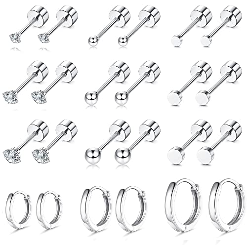 Diamday 12 Paar Klein Ohrringe Sets für mehrere Piercings, Hypoallergene 14K Gold Plattiert Creolen kleine Huggie Hoop Ohrringe Frauen Ohrläppchen Knorpel Helix Tragus von Diamday