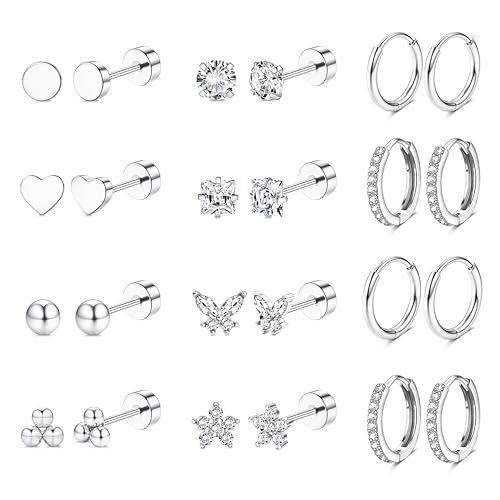 Diamday 12 Paar Ohrringe Gold Set für Damen Chirurgenstahl Creolen Ohrstecker Gold Piercing Ohr Helix Knorpel Medizinische Ohrstecker Huggie Creolen Hypoallergene Goldene Ohrringe Mehrfache Piercings Diamday 12 Paar Ohrringe Gold Set für Damen Chirurgenstahl Creolen Ohrstecker Gold Piercing Ohr Helix Knorpel Medizinische Ohrstecker Huggie Creolen Hypoallergene Goldene Ohrringe Mehrfache Piercings von Diamday