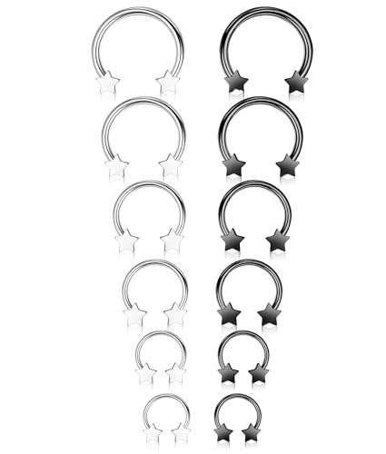 Diamday 16G Hufeisen Piercing Septum Nase Ring für Damen Septum Piercing Chirurgenstahl Augenbraue Lippe Nabel Bauch Nippel Ring Helix Tragus Daith Rook Unverlierbares Piercing von Diamday