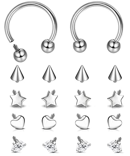 Diamday 16g Hufeisen Piercing Septum Nase Ring für Damen Septum Piercing Chirurgenstahl Nasenring Hoop Helix Daith Knorpel Tragus Ohrpiercing Circular Barbell Piercing für Augenbraue Lippe Nippel von Diamday