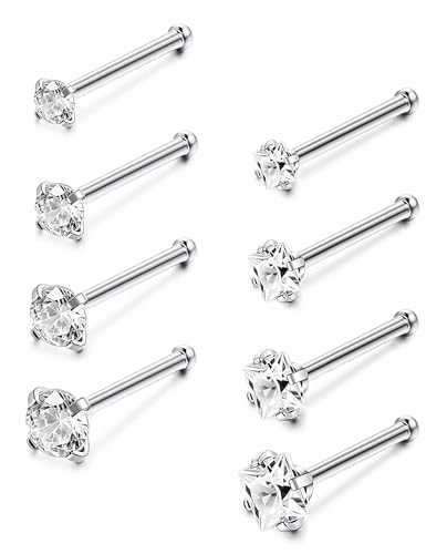 Diamday 18G Nasenstecker Hypoallergene Nasenringe Chirurgenstahl Nasenstecker Cubic Zirkonia Nasenring Labret Nasenpiercing-Schmuck für Frauen Männer 1.5mm 2mm 2.5mm 3mm von Diamday