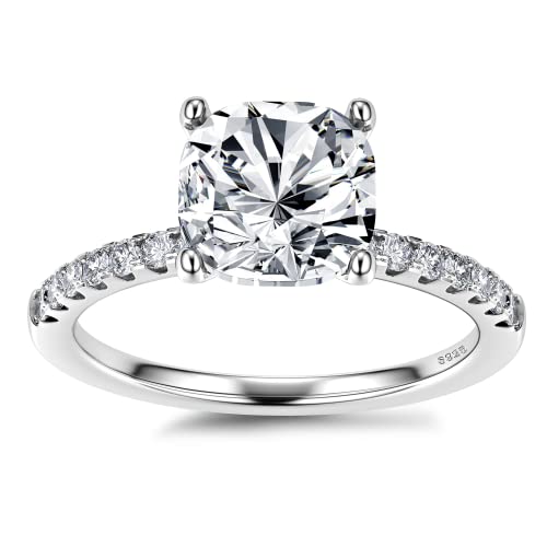 Diamday 925 Sterling Silber Verlobungsringe für Damen 5A Zirkonia Solitär Promise Ring Frau Antragsring Ehering für Braut Damenring Heiratsantrag Schmuck Oval Runde Eternity Ringe C Größe 57 von Diamday