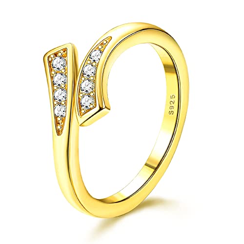 Diamday 925 Sterling Silber Zehenringe für Damen 14k Gold Gefüllt Einstellbare Offene Zehenringe Zierliche Blume Umarmung CZ einfache Gold Zehenband Ringe Sommer Strand Fußschmuck von Diamday