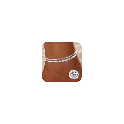 Diamday Fußkettchen für Damen Silber 925 Fussketten für Frauen Verstellbares Zierlich Fußkette Silber Perlen Funkelnd CZ Herz Stapelbare Fusskette Set Strand Schmuck Fußkettchen Damen Diamday Fußkettchen für Damen Silber 925 Fussketten für Frauen Verstellbares Zierlich Fußkette Silber Perlen Funkelnd CZ Herz Stapelbare Fusskette Set Strand Schmuck Fußkettchen Damen von Diamday