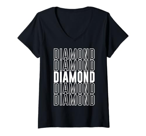 Damen Diamant T-Shirt mit V-Ausschnitt von Diamond Apparel