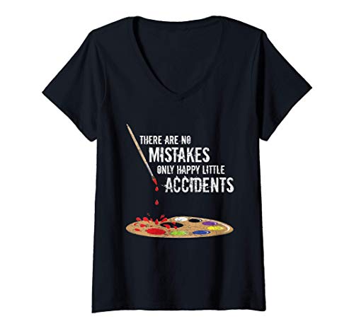 Damen There Are No Mistakes Only Happy Little Accidents - Bob Gift T-Shirt mit V-Ausschnitt Damen There Are No Mistakes Only Happy Little Accidents - Bob Gift T-Shirt mit V-Ausschnitt von Happy Tree Accidents - Bob Gifts - DressedForDuty