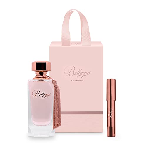 Belagio Damen-Geschenkbox, Eau de Parfum, 100 ml + Stift 3,2 ml, Damen-Parfüm mit fruchtigem Duft, Zitrusfrüchte, Moschus, Made in Italy von Diamond