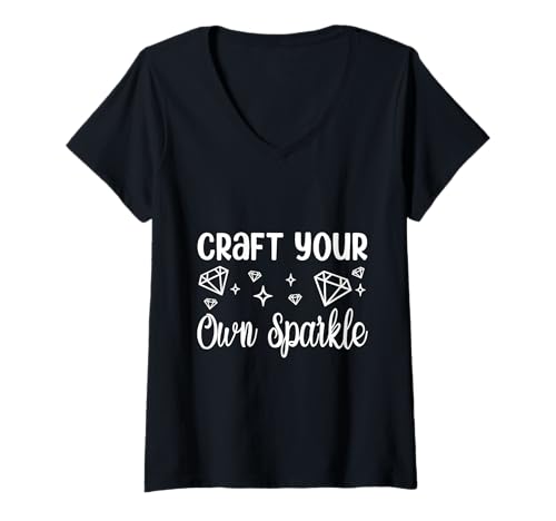 Damen Diamond Painting Künstler Craft Your Own Sparkle Diamond T-Shirt mit V-Ausschnitt Damen Diamond Painting Künstler Craft Your Own Sparkle Diamond T-Shirt mit V-Ausschnitt von Diamond Painting T-shirts Designs