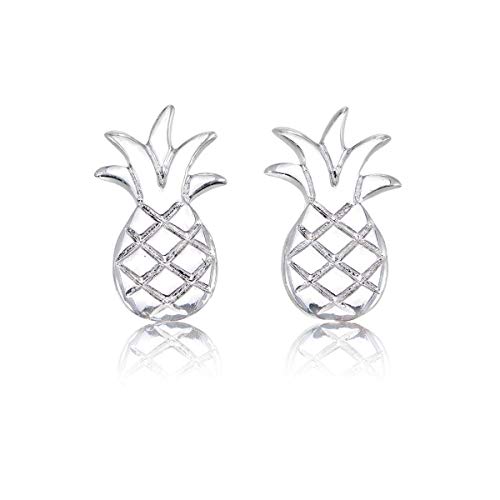 Diamond Treats Flache Ananas Ohrstecker aus 925 Sterling Silber, süßer Silber-Ohrschmuck im Ananas Design, kleine Sterling Silber Ohrringe für Mädchen und Damen, Silberohrringe für Frauen von Diamond Treats