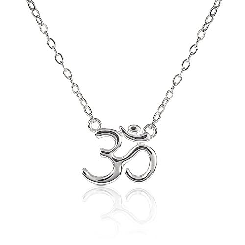 Diamond Treats Om-Halskette aus 925er Sterlingsilber für Damen und Teenager-Mädchen, Silberkette mit Om-Anhänger für Frauen mit Geschenkbox von Diamond Treats