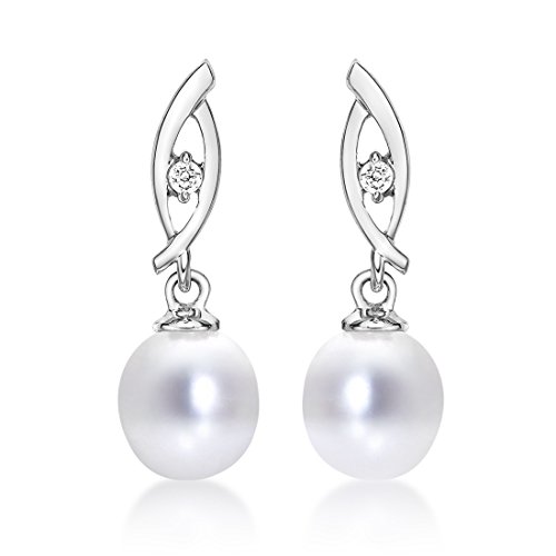Diamond Treats Süßwasserperlen-Ohrringe für Damen in 9K Gold, Damenohrringe mit Süßwasserperlen in Gold, Perlenohrringe für Frauen in 9K Weißgold, Perlenschmuck Diamond Treats Süßwasserperlen-Ohrringe für Damen in 9K Gold, Damenohrringe mit Süßwasserperlen in Gold, Perlenohrringe für Frauen in 9K Weißgold, Perlenschmuck von Diamond Treats