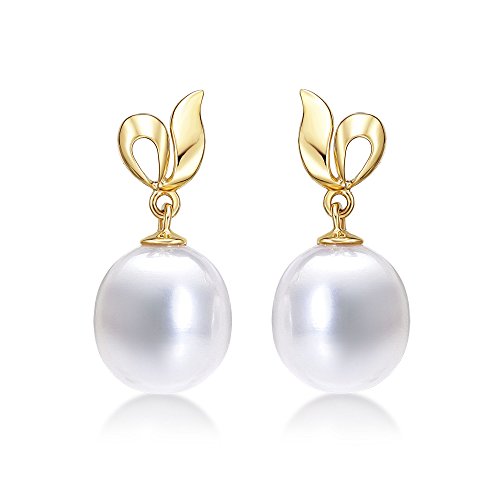 Diamond Treats Süßwasserperlen-Ohrringe für Damen in 9K Gold, hängende Ohrstecker mit echten Süßwasserperlen in Gold, Perlenohrringe in 9 Karat Gelbgold, Perlenschmuck Diamond Treats Süßwasserperlen-Ohrringe für Damen in 9K Gold, hängende Ohrstecker mit echten Süßwasserperlen in Gold, Perlenohrringe in 9 Karat Gelbgold, Perlenschmuck von Diamond Treats