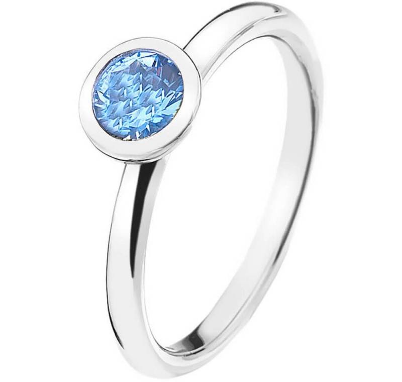 Diamond Fingerring Silber Ring Emozioni Scintilla Blue Peace ER022 - Kreislauf: 56 mm von Diamond