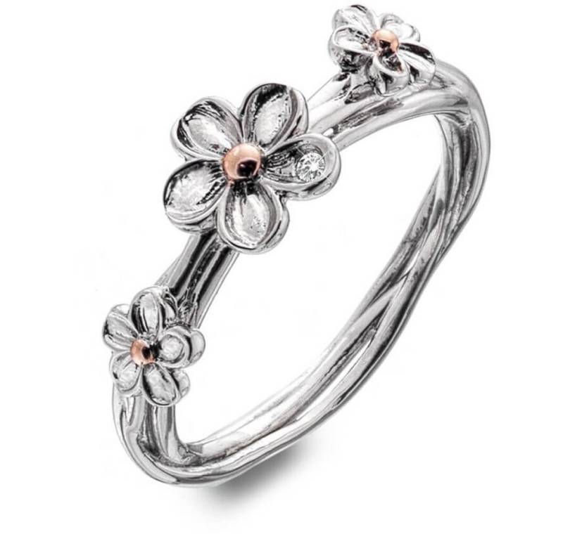 Diamond Fingerring Silver flower ring Forget me not DR214 - Circuit: 54 mm von Diamond