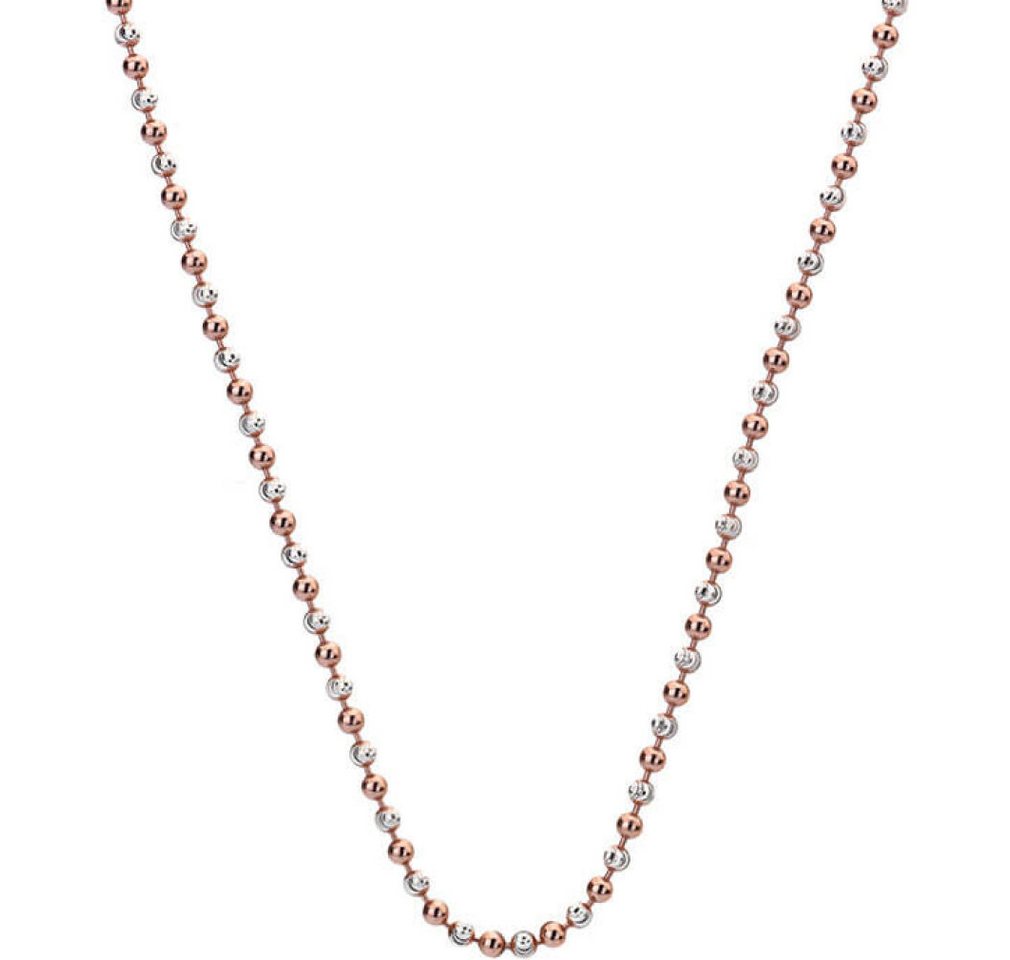 Diamond Kette mit Einhänger Silver chain Emozioni Silver and Rose Gold Bead CH020 von Diamond