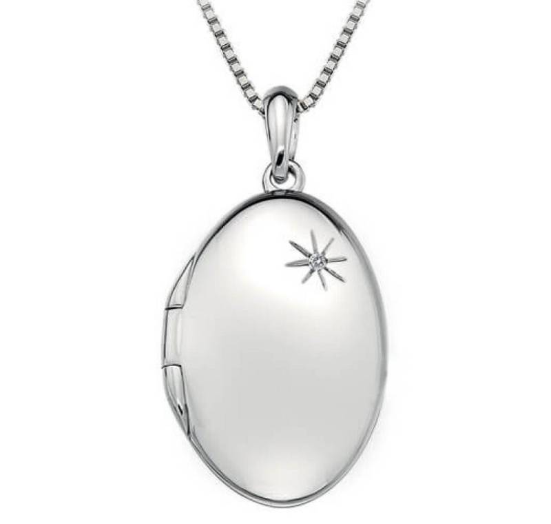Diamond Kette mit Einhänger Silver necklace DP493 Memoirs Oval Locket von Diamond