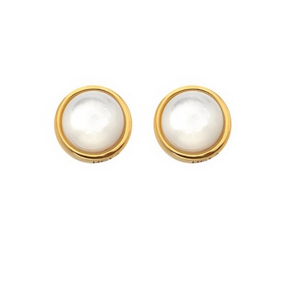 Diamond Ohrring-Set Jac Jossa Soul DE755 Vergoldete Diamant-Perlen-Ohrringe von Diamond